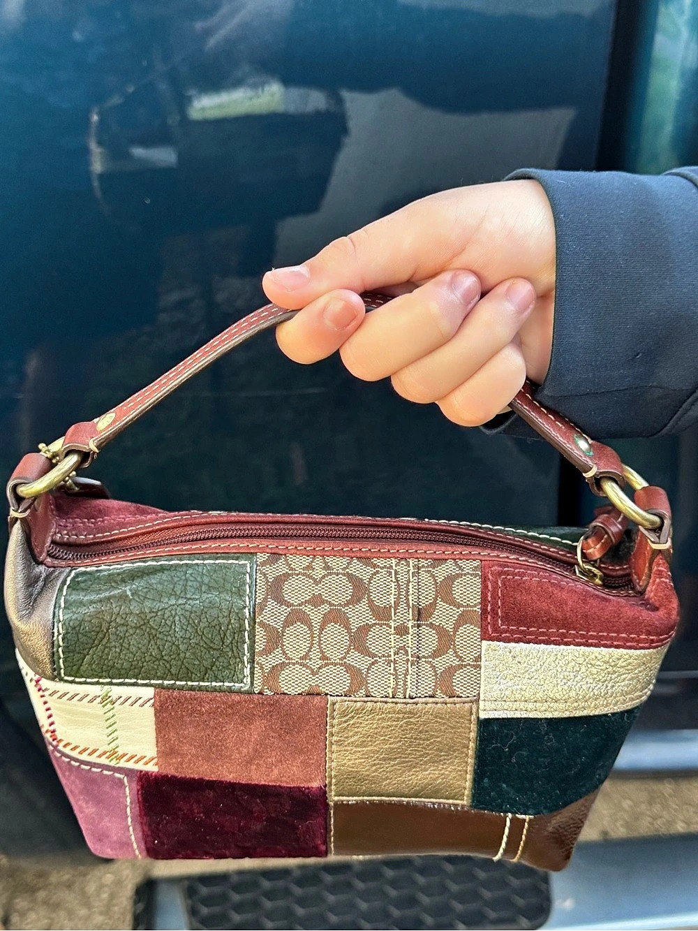 Coach Holiday Patchwork Demi Hobo Multicolor Shoulder Bag - Picture 7 of 16